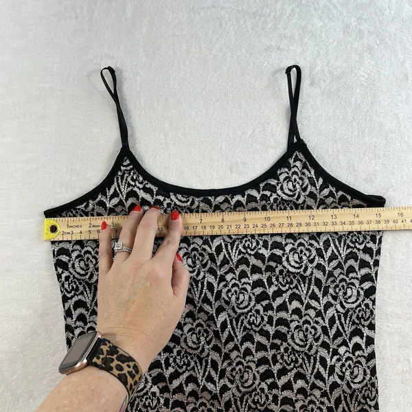 Vtg L Large Baby‎ Lace Cami Tank Top Y2K Goth Grunge Whimsigoth Festival Punk - Image 7