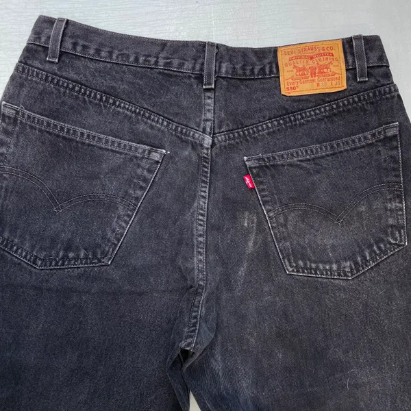 Levi's 550 Black Relaxed Fit Jeans Pants - Image 3
