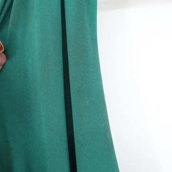 Bebe Emerald Green Draped V-Neck Maxi Dress T-Back Gown XS - Image 6