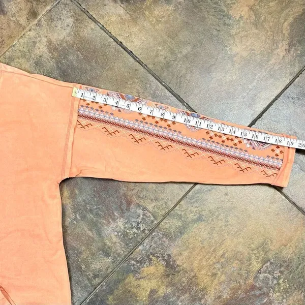 Tru Luxe Jeans Peach Long Sleeve Embroidered Top XL - Image 7