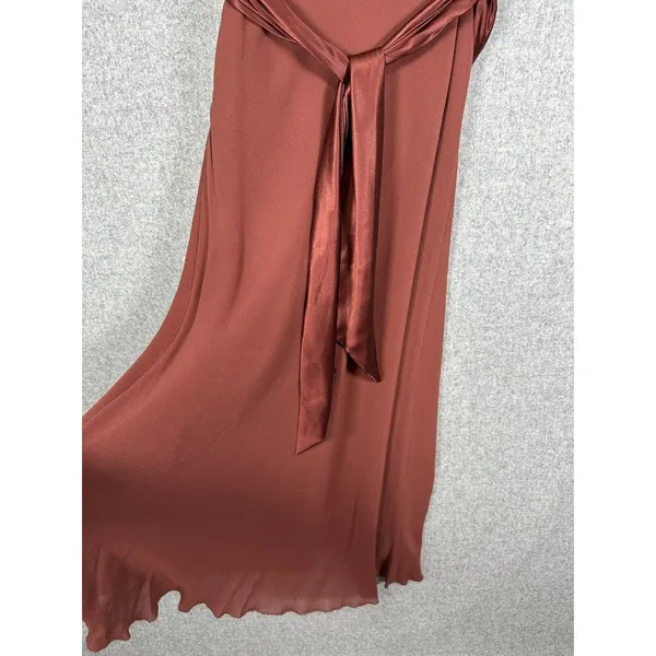 NWT Vintage 90s Y2K Nicole Miller Womens Dress Size 8 Silk Brown Prom‎ Cocktail - Image 15