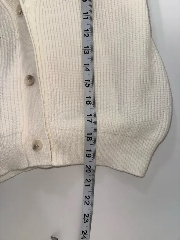 Lulus Ivory White Button Up Cropped Cardigan Sweater Knit - Image 10