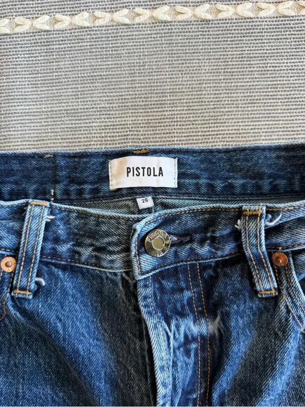 Pistola Ryder High Rise Wide Leg Cuffed Straight Jeans in Fulton Size 26 - Image 9