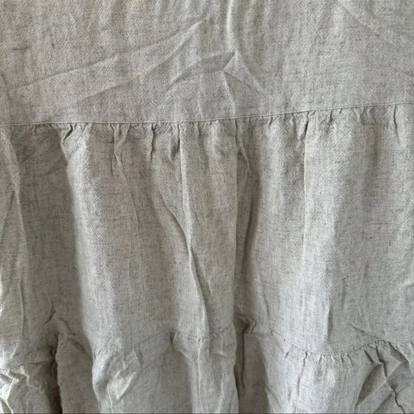 Abercrombie & Fitch Beige Lined Tiered V-Neck Pocket Dress Linen Blend Size S - Image 8