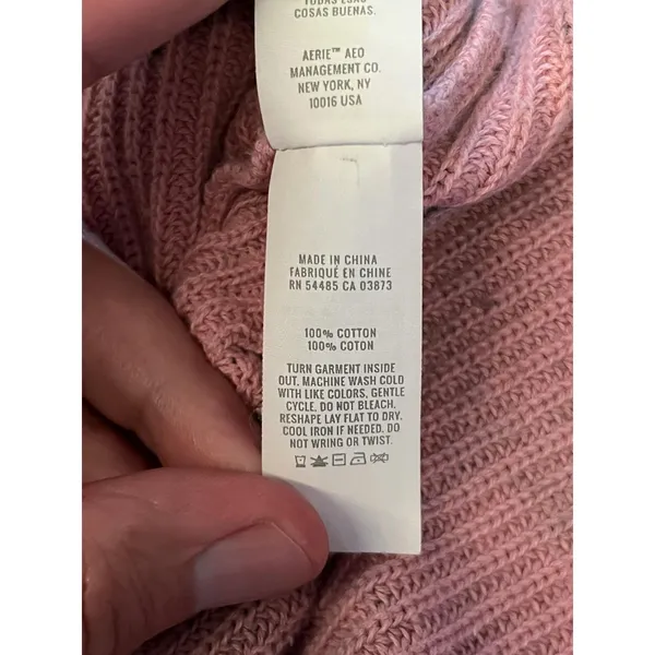 Aerie Sweater Womens Medium Pink Tie Dye Henley Crew Neck Knit Pullover Cozy - Image 9