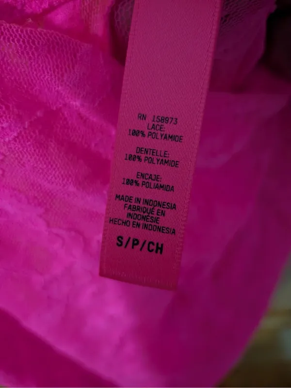 Skims Hot Pink Lace Maxi Slip Dress Size Small - Image 4