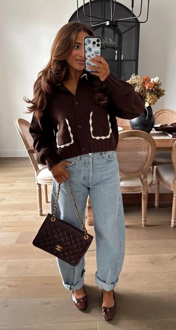 These Three Boutique Cropped brown sweater - Image 3