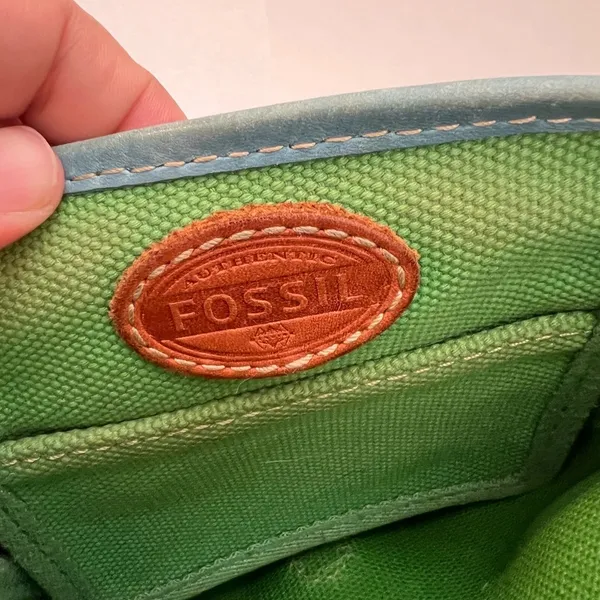Fossil Austin Flap Bag Messenger Green Leather Adjustable Crossbody - Image 14