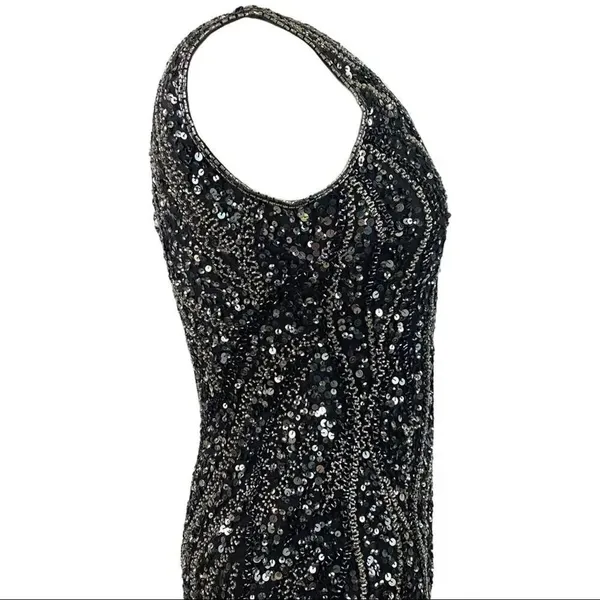 PISARRO NIGHTS Sequin & Bead Sleeveless Gown size 4 - Image 12