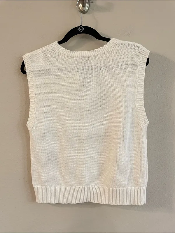 NUDE LUCY Marie Sleeveless Henley Knit Top Size Small - Image 5