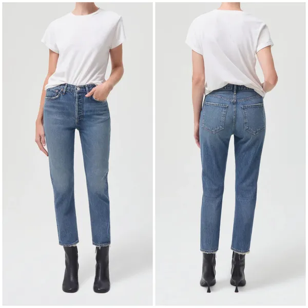AGOLDE Riley Straight Crop Jeans - Image 2