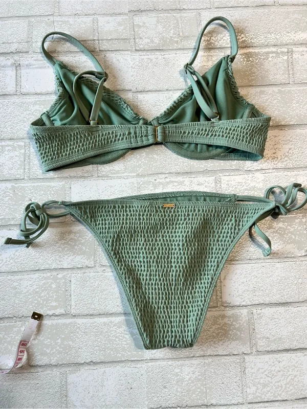 Hollister Textured Sage Green Two-Piece Bikini Set Size XS/M - Image 2