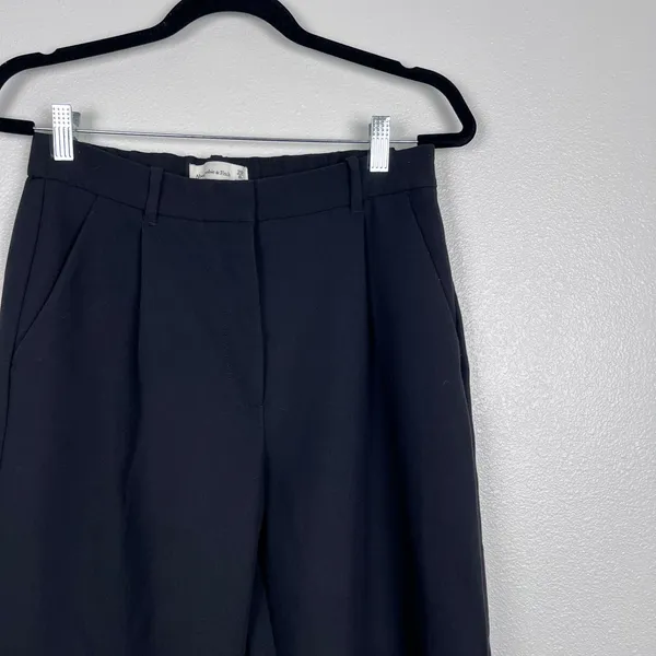 Abercrombie & FItch Women's Flat Front Trousers Black Sz 8L - Image 3