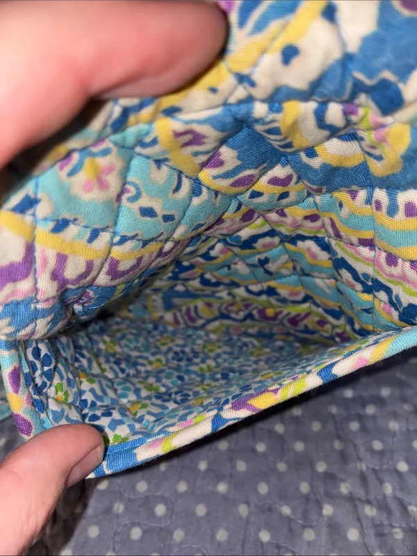Vera Bradley Capri Blue Paisley Quilted Crossbody Bag Purse Blue, Green, Purple - Image 6