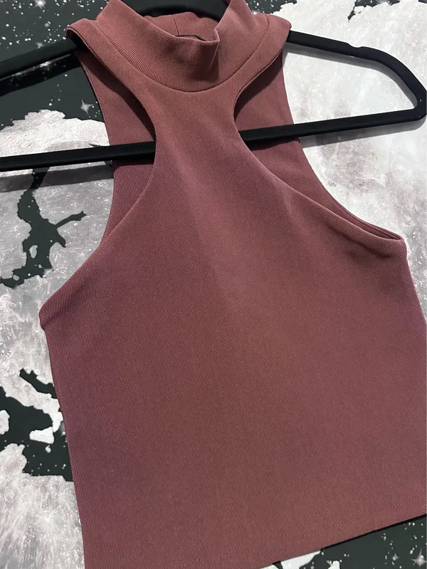 Zara Ribbed Halter Neck Crop Top Shirt - Image 3