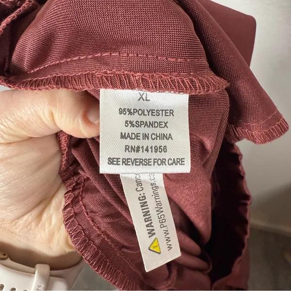Persaya Women’s Wide Leg Satin Cargo Pants in Burgundy/Brown Size XL - Image 11