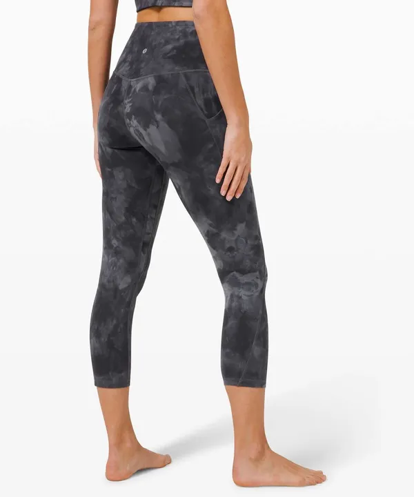 Lululemon Align Diamond Dye Grey High Rise Waistband Crop Leggings - Image 4