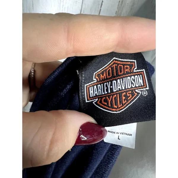 Harley-Davidson Women's Long Sleeve Graphic‎ T-Shirt Blue Size Large Casual - Image 6