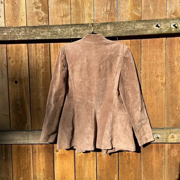 Vintage AMI Tan Suede Blazer Jacket size 16‎ fall winter aesthetic hipster warm - Image 9