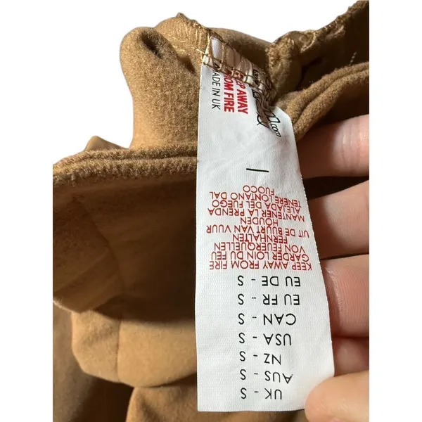 Boohoo Womens Double Breasted Button Wool Look Coat in Camel Sz S‎ - Image 7