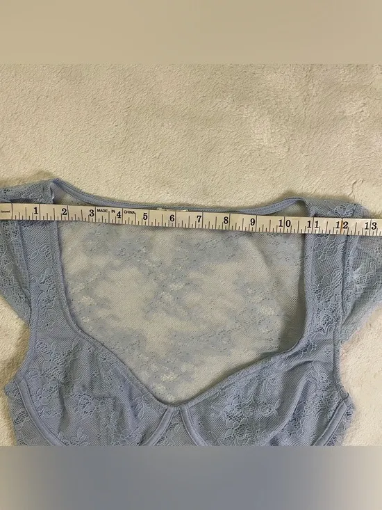 Garage Baby Blue Sheer Lace Crop Top size S - Image 7