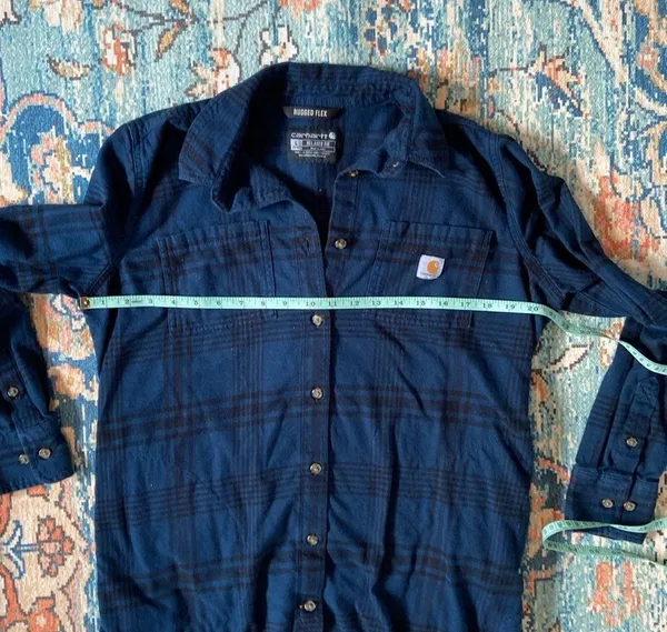 Carhartt Rugged Flex Relaxed Fit Midweight Flannel Long-Sleeve Plaid Tunic Sz L - Image 14