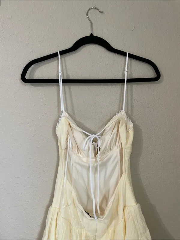 Beverly and Beck Nothing Else Matters Mini Dress Size S Light Yellow - Image 12