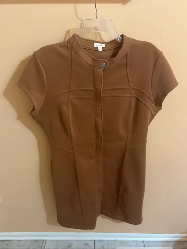 Anthropologie Pilcro Moto Zip-Up Mini Dress in Brown - Image 3