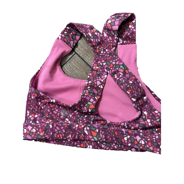 Lululemon Energy Bra Mosaic Terrazzo Print Purple Pink Green Sports Bra‎ Womens - Image 2