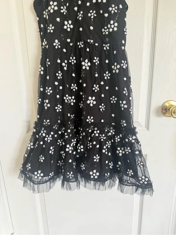 Alexis Poppy Sequin Floral High Neck Mini Dress - Image 7