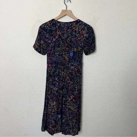 Anthropologie Maeve Cheetah Floral Multi‎ Purple Dress Knee Length Womens Size 0 - Image 6