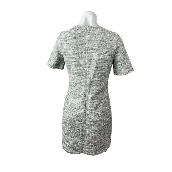 Club Monaco Women's Gray Heather Tweed Short Sleeve Mini Sheath Dress Size M - Image 4