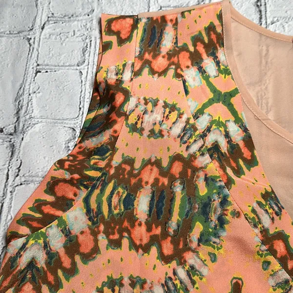 Collective Concepts Multicolor Watercolor Coral sleeveless Blouse size Large - Image 10
