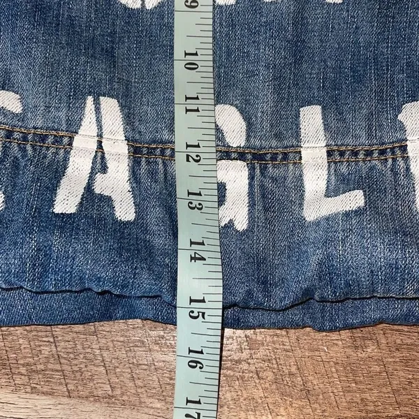 American Eagle Outfitters Denim Tote Bag.‎ Cotton Blue Medium Size - Image 6