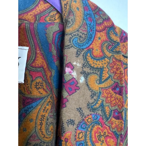 VTG 80s R.J. Stevens Carol Escritor Paisley Midi Dress Shawl Collar Pockets Sz 6 - Image 4