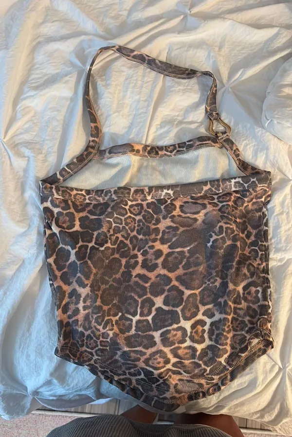 Missguided Cheetah Halter Tank Top - Image 2
