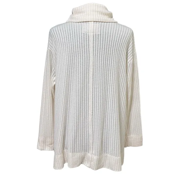 Maeve Anthropologie Vanna Sweater Size Small Cream Ribbed Cowl Neck Cozy Knit - Image 5