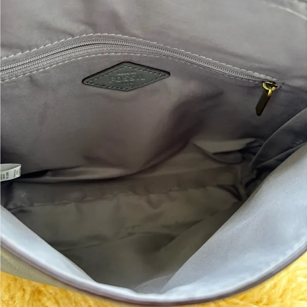 Fossil Gray Leather Shoulder Bag - Image 4