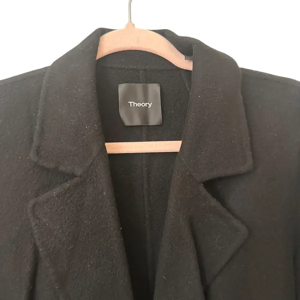 THEORY Sileena Wool Cashmere Open Front‎ Jacket Black Medium - Image 4