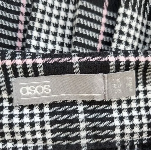 ASOS Black and Pink Plaid School Skirt - Image 3