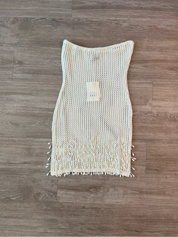 NWT Peppermayo Carpe Diem Crochet Mini Dress in Ivory, Size S/M - Image 2
