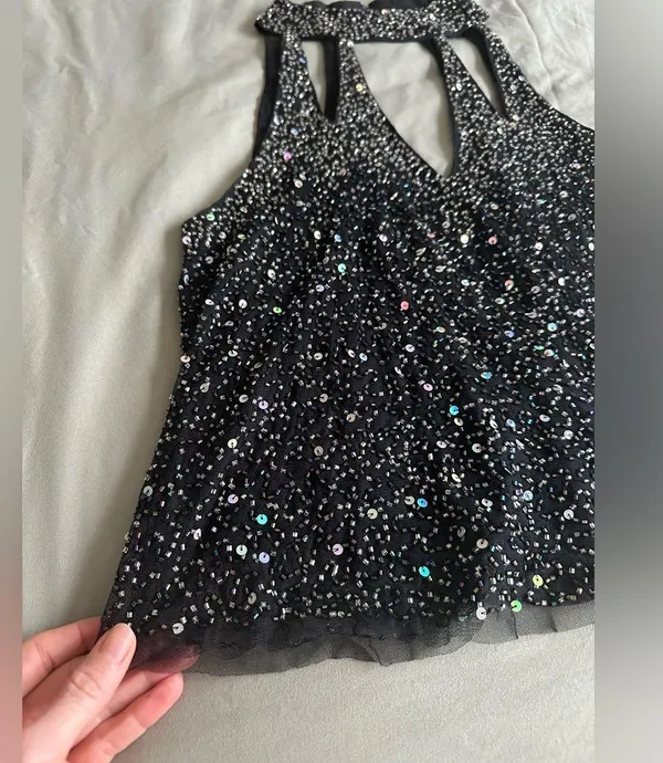 Anthropologie Sequin High Neck Tank Top - Image 2