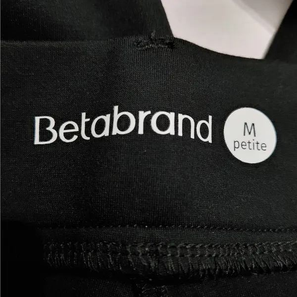 Betabrand 7 Pocket Bootcut Dress Yoga Pants Size Medium Petite Black Stretch - Image 6