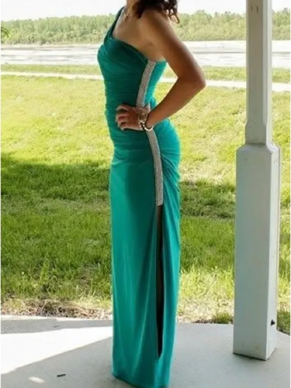 Jump Apparel Women’s Cocktail/ Prom Dress 3/4 Size Teal & Silver - Image 2