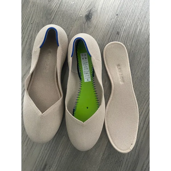 Rothys Sandstone Beige Knit Flats Shoes - Image 6