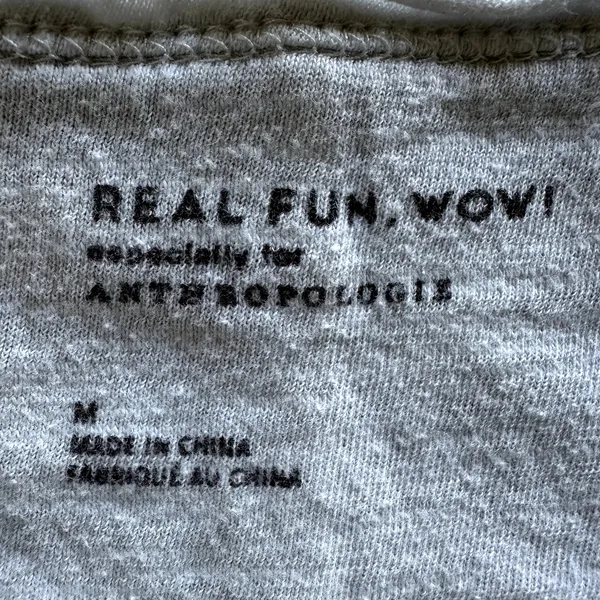 Anthropologie Real Fun, Wow! Gratitude Graphic Sun Waffle Thermal Top Cream M - Image 3