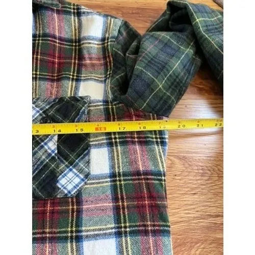 Polo Ralph Lauren Patchwork Plaid Fringe Flannel Shirt Multi Color XS - Image 7