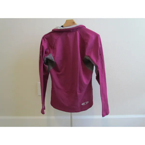 Salomon Full Zip Jacket Medium Pink Technical Hiking Running Fleece‎ Mid Layer - Image 2