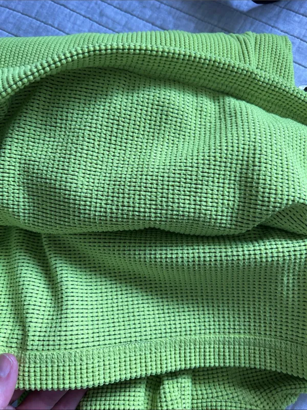 Tek gear Y2K Vtg bright chartreuse grid fleece quarter zip pullover XL - Image 4