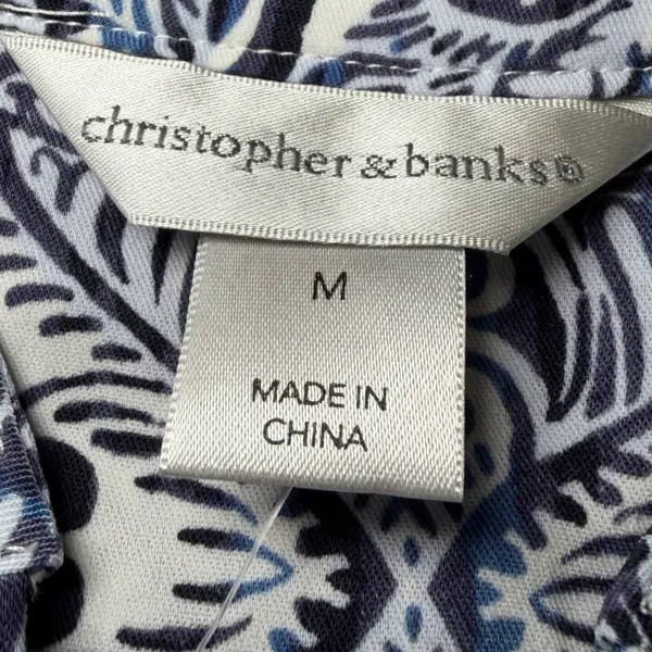 New Christopher & Banks Women Size Medium Blouse Large Medallion Paisley Pintuck - Image 4